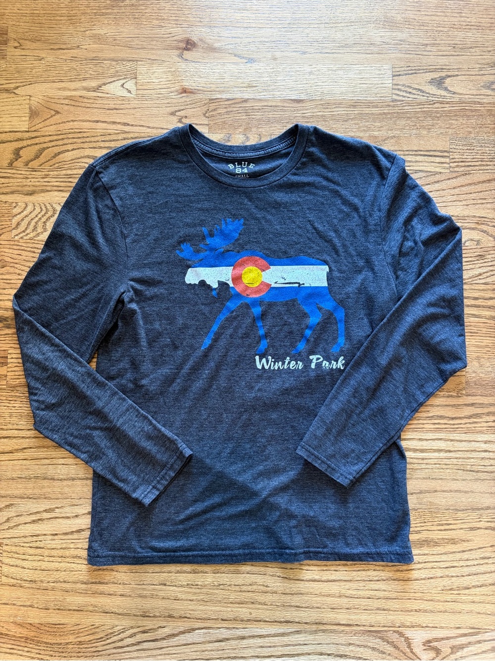 Blue 84 Navy Long-Sleeve Winter Park Moose Graphic Tee